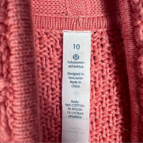 LULULEMON Post Practice Chunky knit Sweater Cardigan Size 10 - Picture 8 of 11